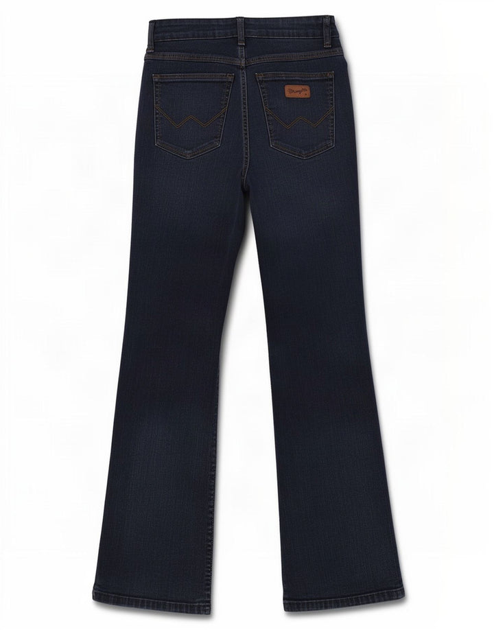 Wrangler Dame Regular Bootcut Jeans W28 L32 Marineblå Bomuld