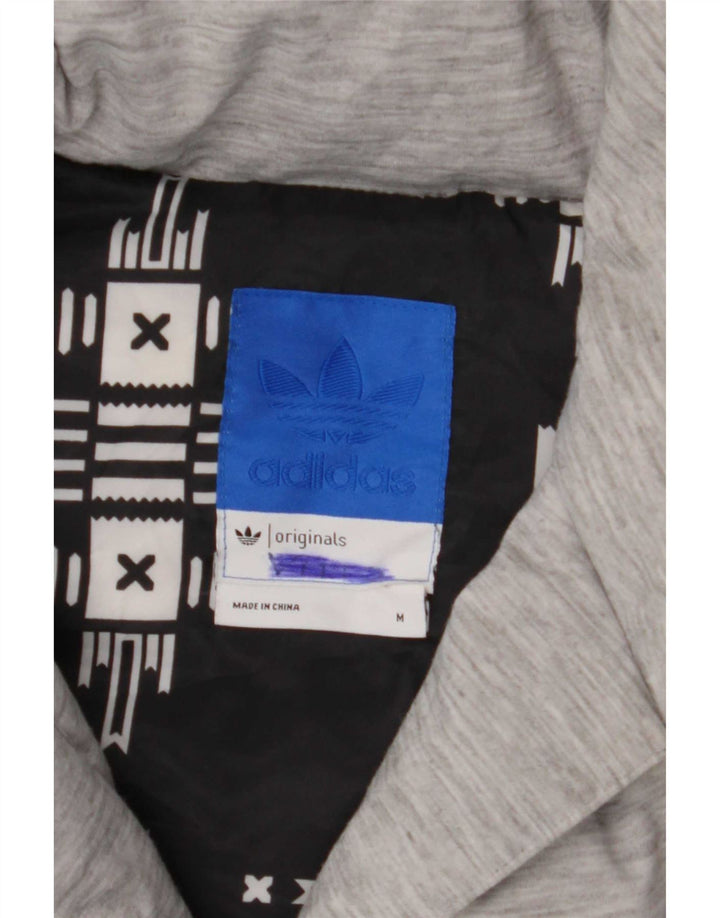 Adidas Womens Crop Polstret jakke UK 14 Medium Grey Colourblock Polyamid