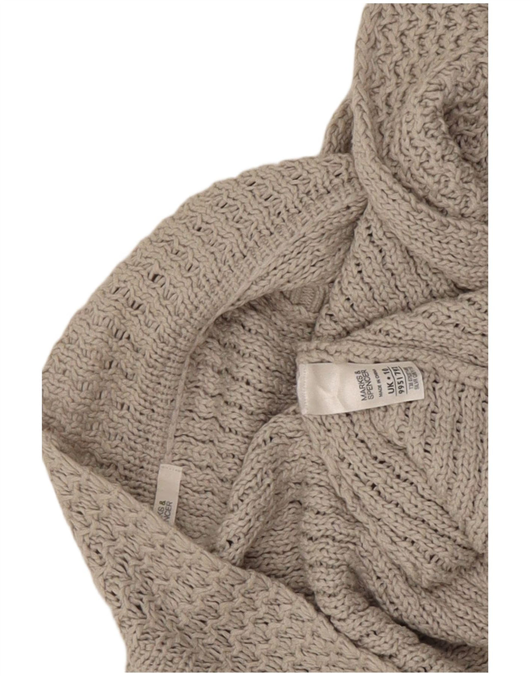 Marks & Spencer Dame Ærmeløs Åben Cardigan Sweater UK 10 Small Grey