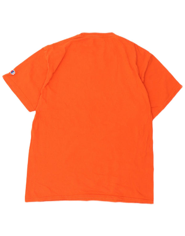 Champion Herre Bucknell Bison Fodbold Grafisk T-Shirt Top Stor Orange