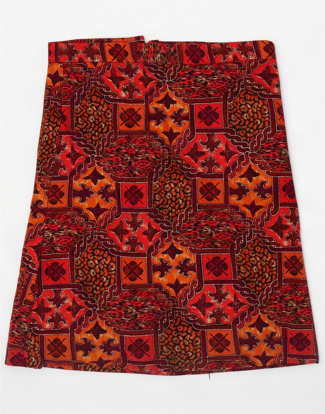 Vintage Dame Midi Skirt Large W34 Multicolored Geometric
