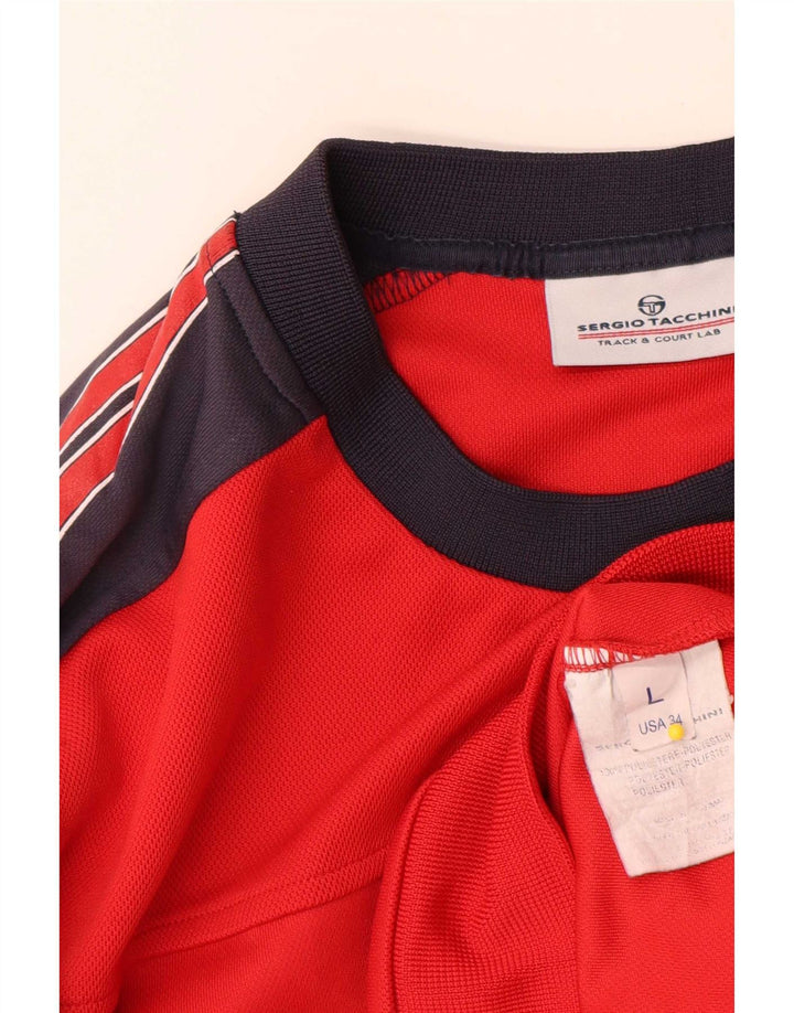 Sergio Tacchini Grafisk sweatshirt til mænd, stor rød farveblok
