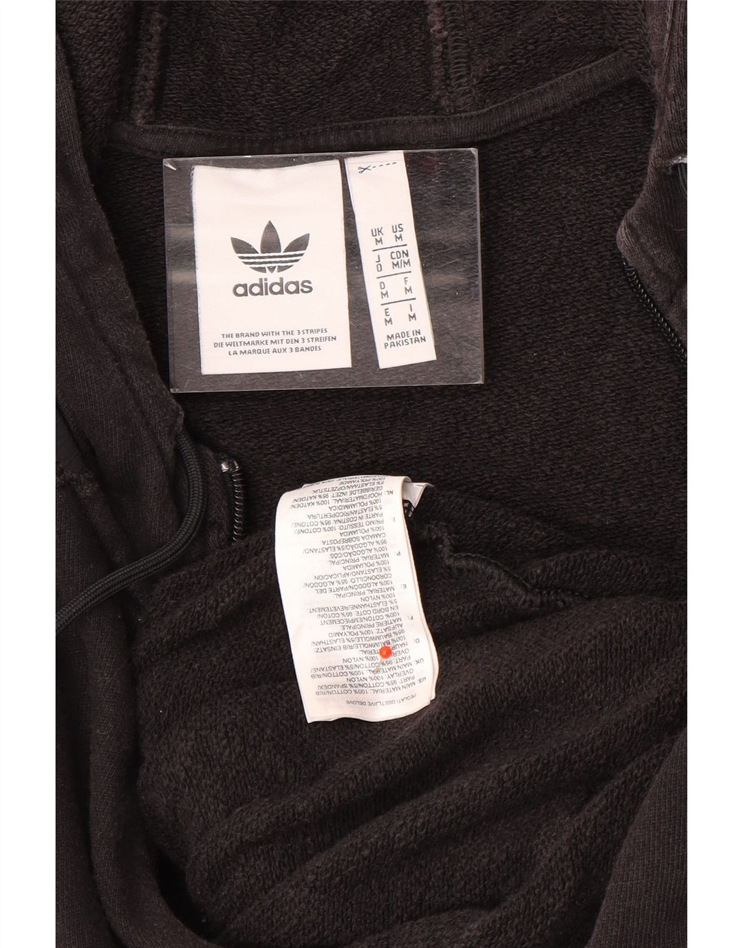 Adidas Hættetrøje med lynlås til mænd mellem sort bomuld