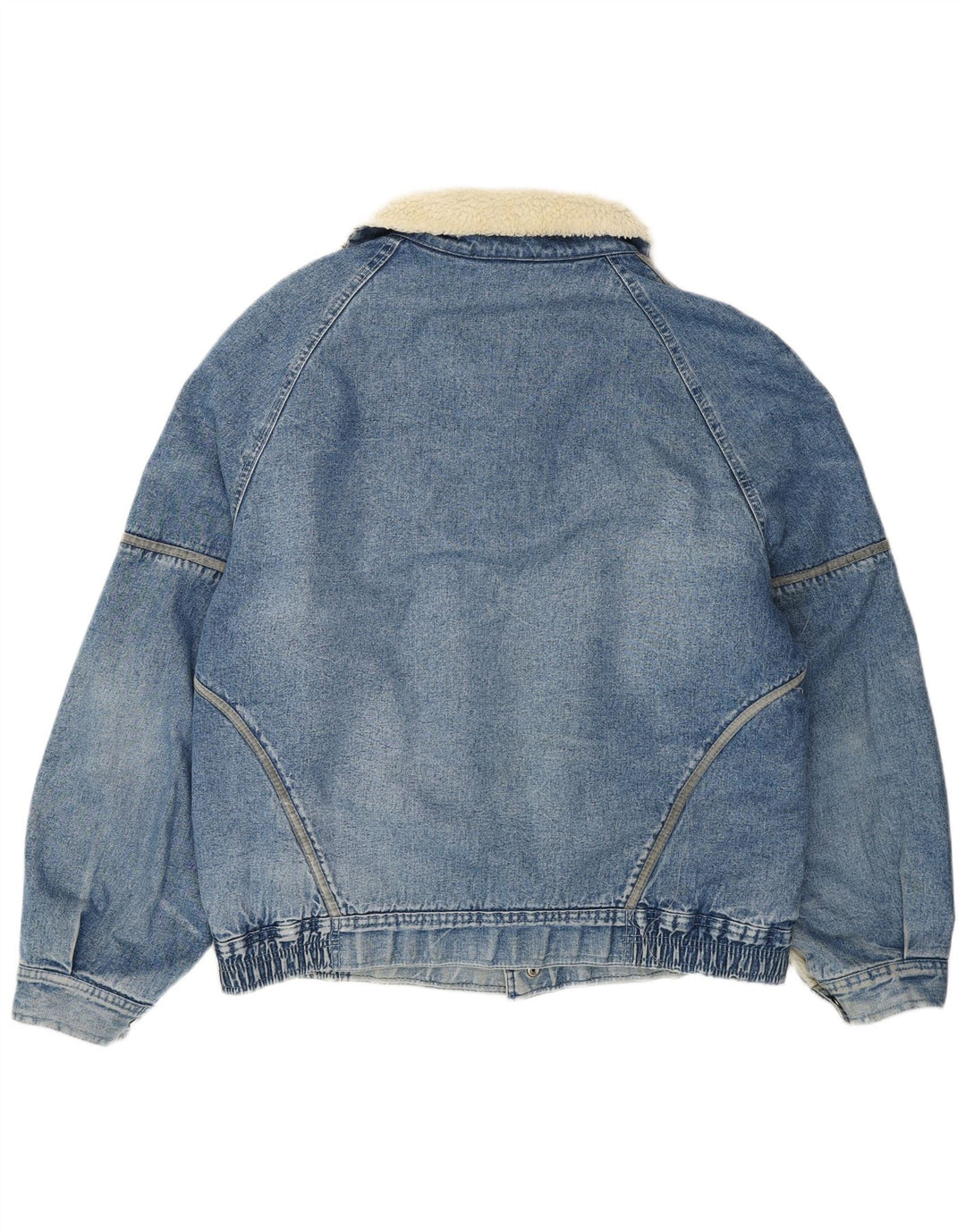 VINTAGE Herre Denim Sherpa Jacket UK 42 XL Blå