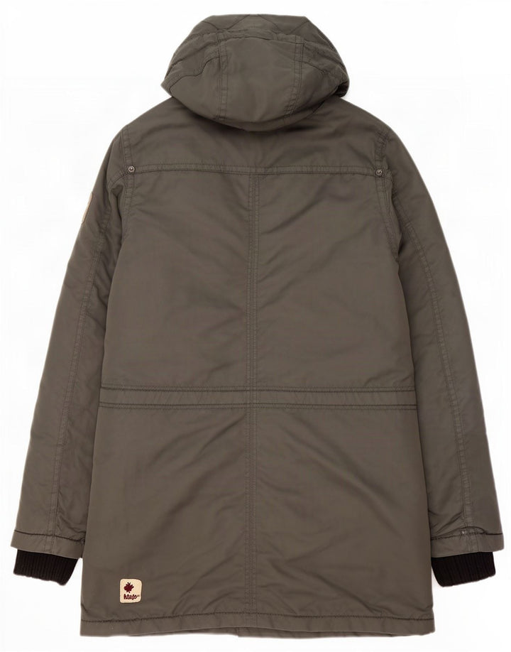 KHUJO Herre Hooded Parka Jacket UK 36 Small Green Polyester