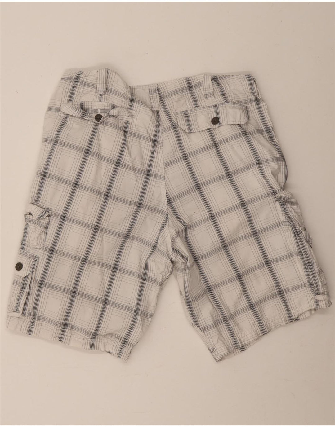 Lee Herre Dungarees Cargo Shorts W38 XL Hvid ternet bomuld
