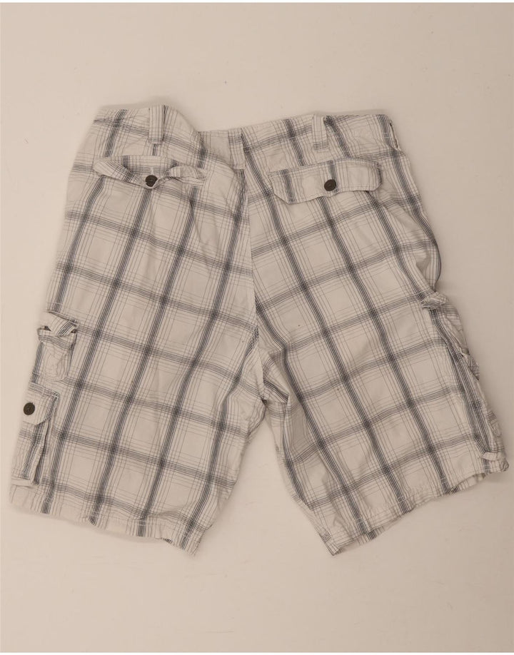 Lee Herre Dungarees Cargo Shorts W38 XL Hvid ternet bomuld