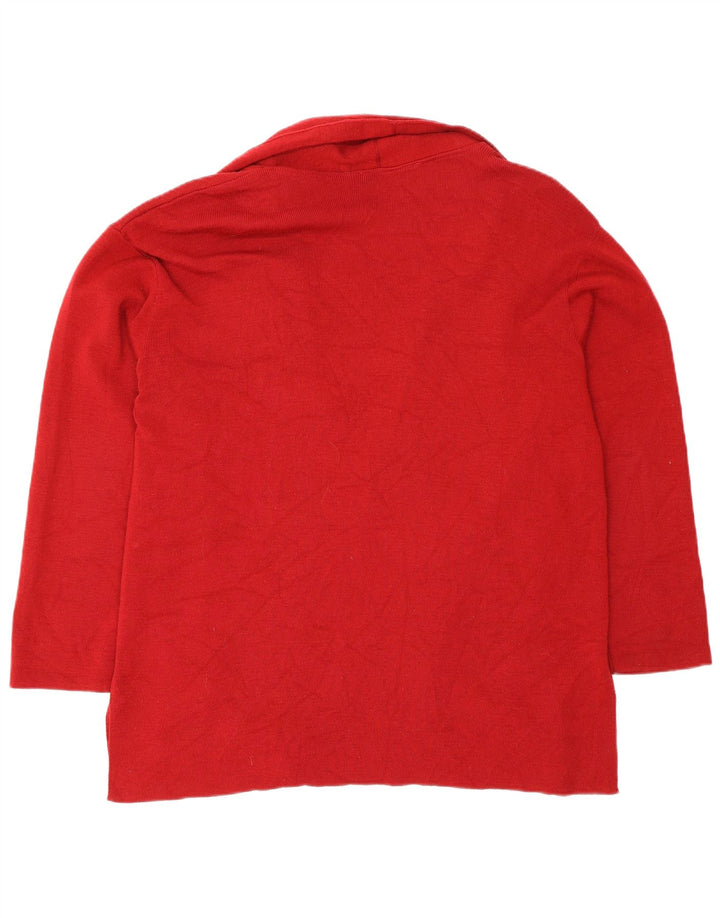 Marks & Spencer Dame Oversized Open Cardigan Sweater UK 14 Large Red