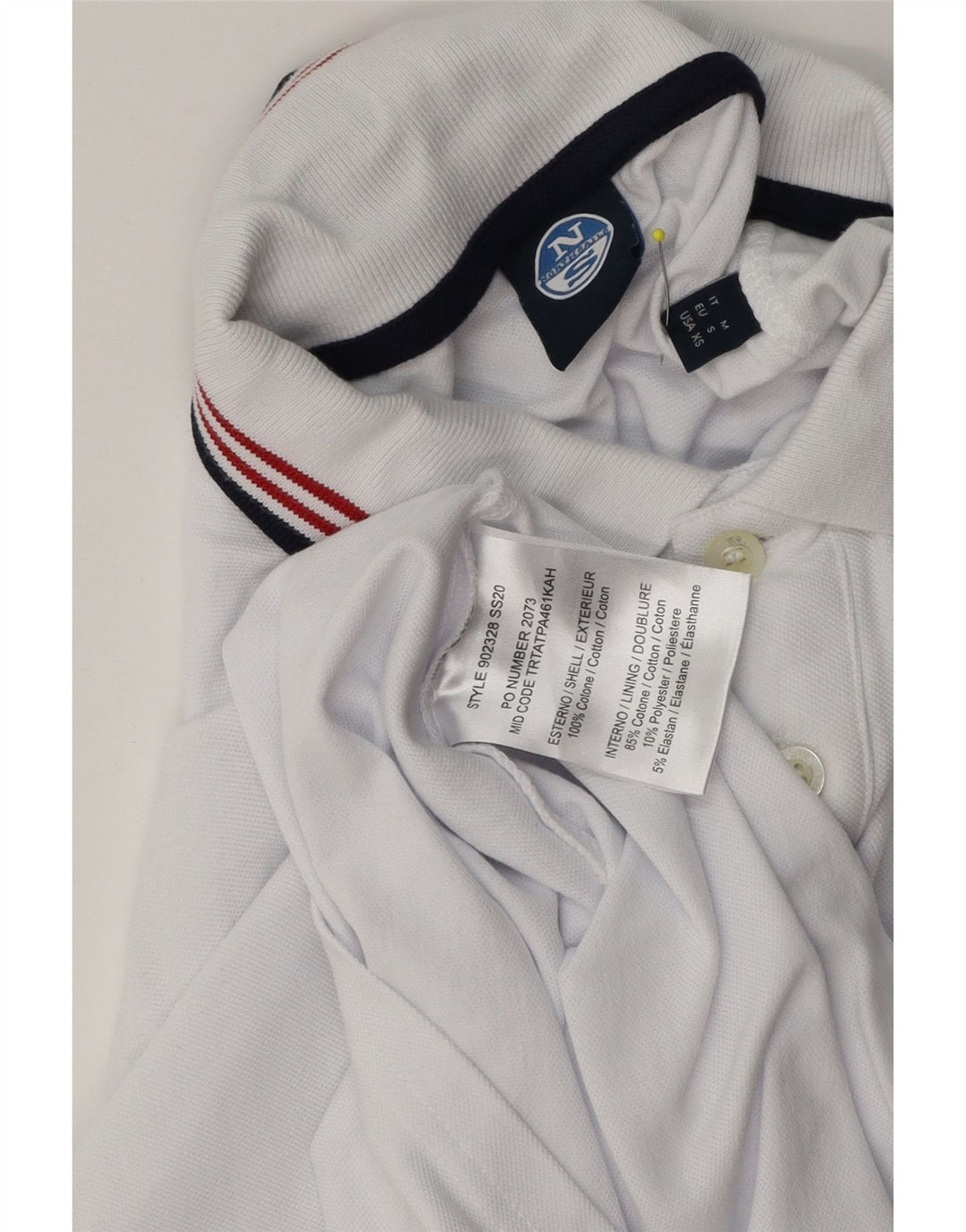 North Sails Herre Grafisk Polo Shirt Lille Hvid Bomuld