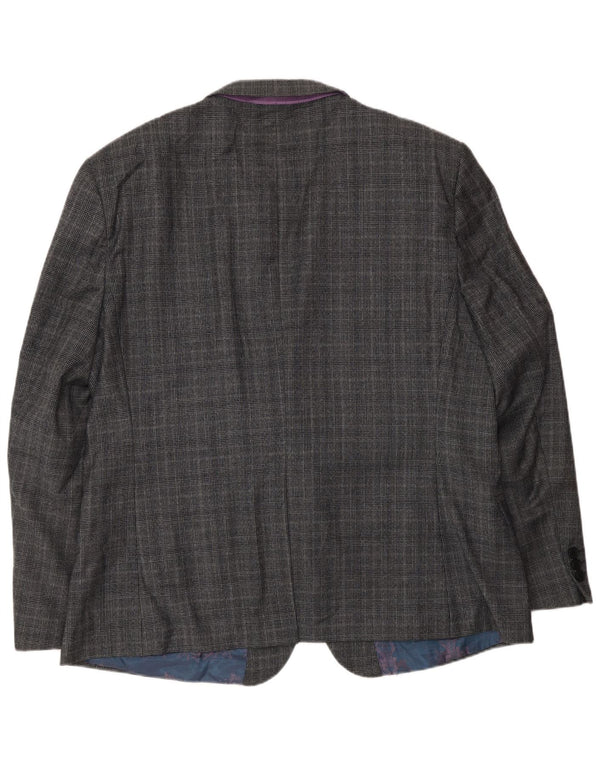 Ted Baker Herre 2-knaps blazerjakke UK 46 3XL Grå ternet uld