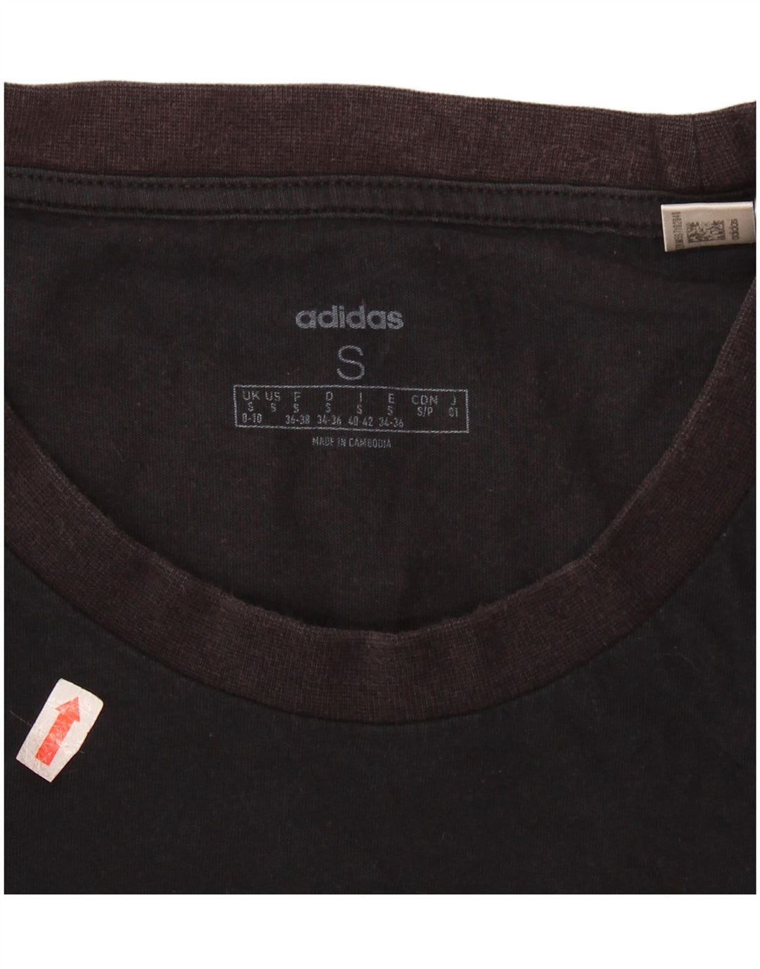 ADIDAS Grafisk T-shirt top til kvinder UK 8/10 Lille sort bomuld