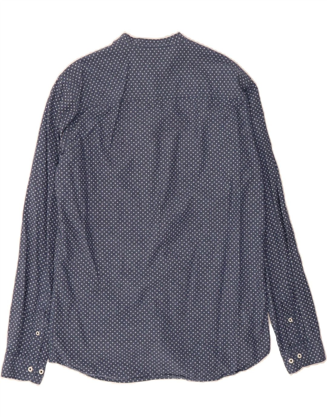 JACK & JONES Mens Slim Fit Shirt Medium Navy Blue Geometric Cotton Vintage Jack & Jones and Second-Hand Jack & Jones from Messina Hembry 