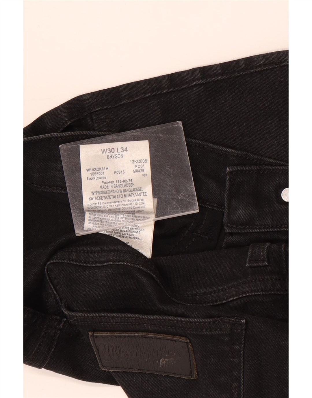 Wrangler Herre Bryson Slim Jeans W30 L28 Sort Bomuld