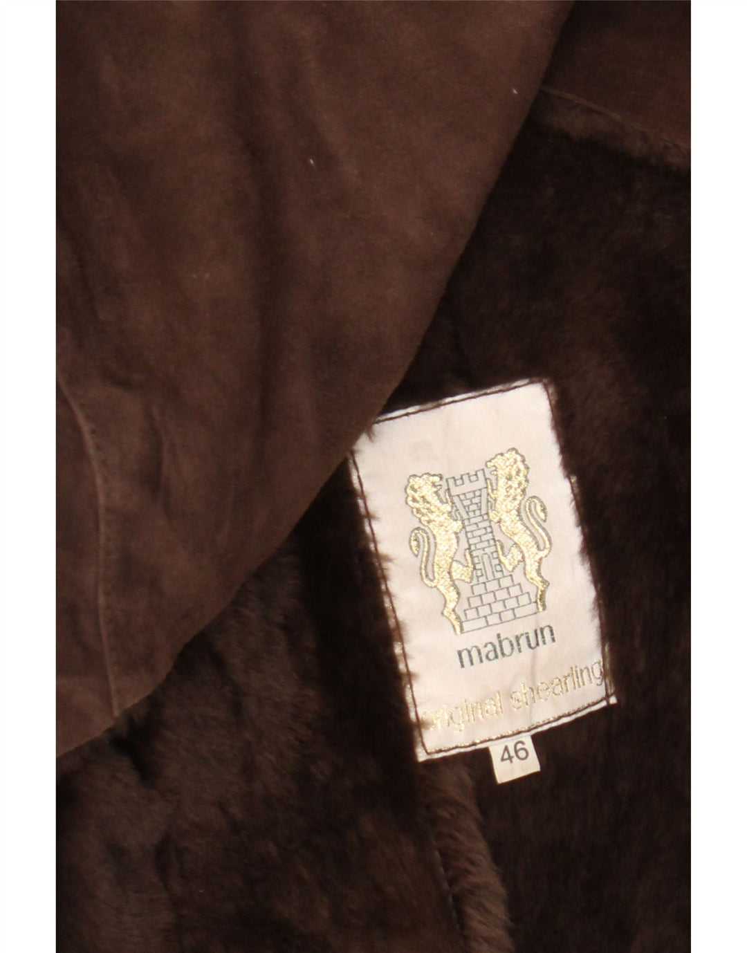 Mabrun Dame Shearling Coat IT 46 Large Brown Shearling