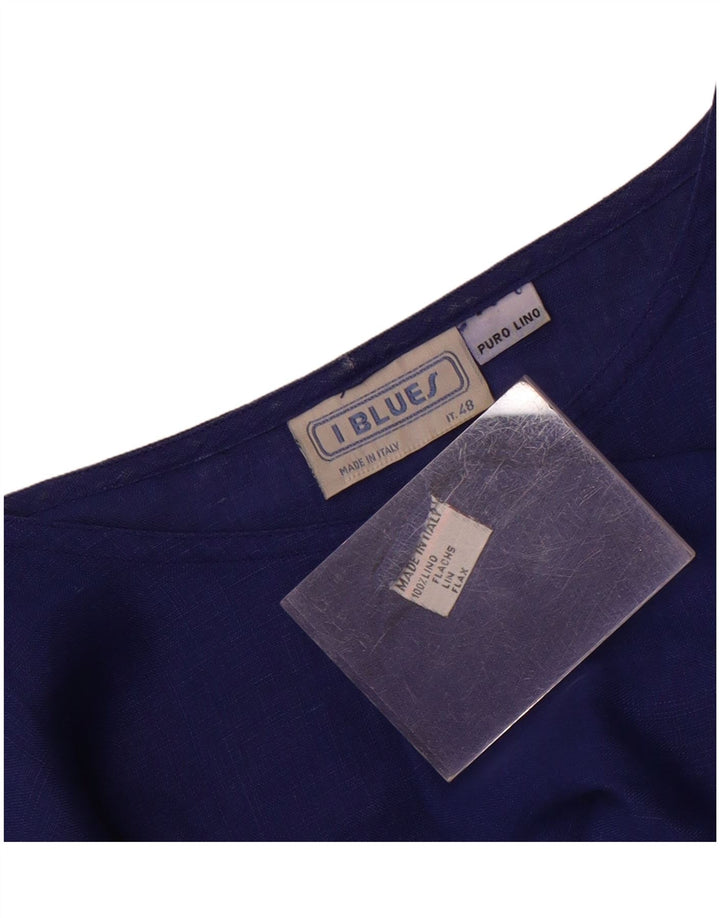 i Blues Dame Bluse Top IT 48 XL Blå Linned