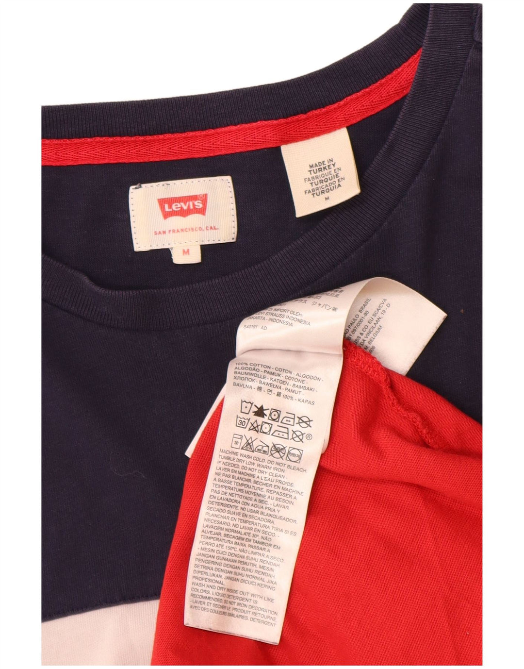 Levi's Herre grafisk T-shirt Top Medium Flerfarvet Colourblock Bomuld