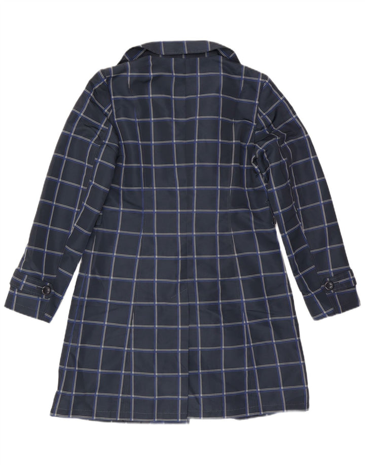 Marks & Spencer Trench Coat til kvinder UK 10 Small Navy Blue Ternet polyester