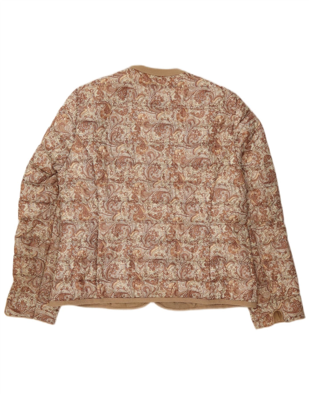 Betty Barclay Dame Polstret Jakke UK 16 Stor Beige Paisley Polyester