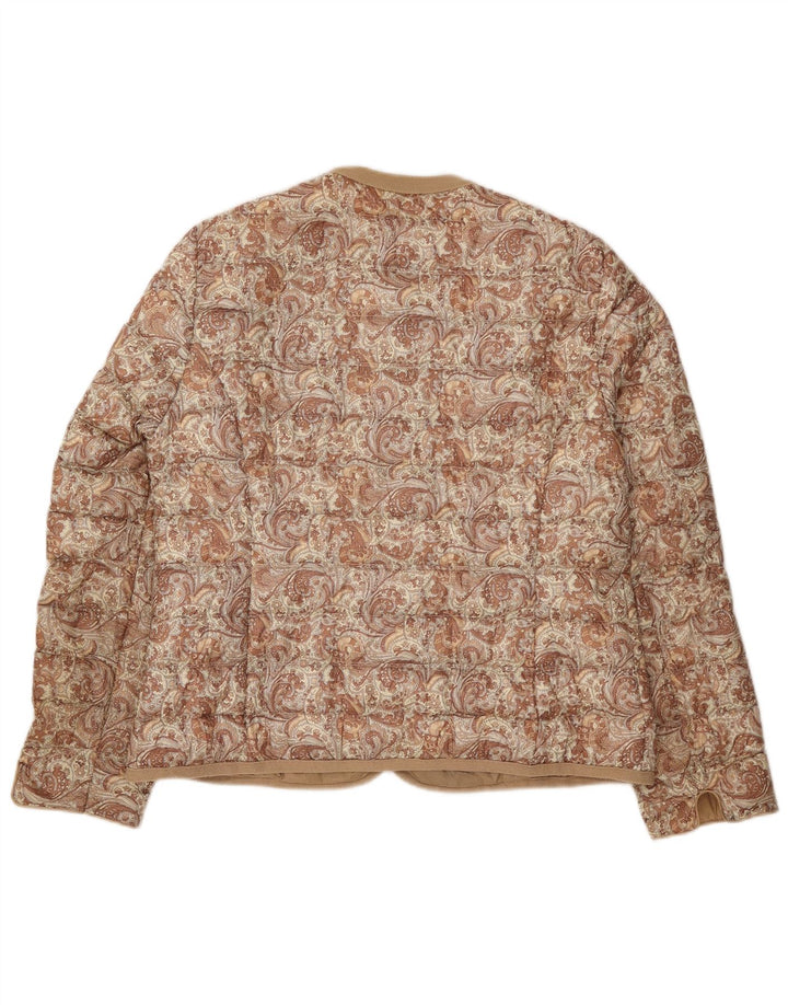 Betty Barclay Dame Polstret Jakke UK 16 Stor Beige Paisley Polyester