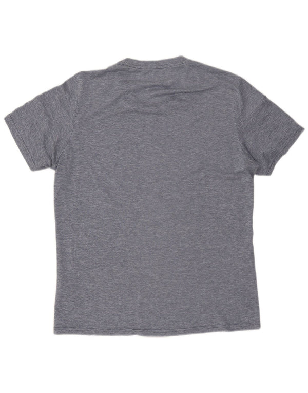 Adidas Herre Aeroready T-Shirt Top Medium Marineblå Stribet Polyester