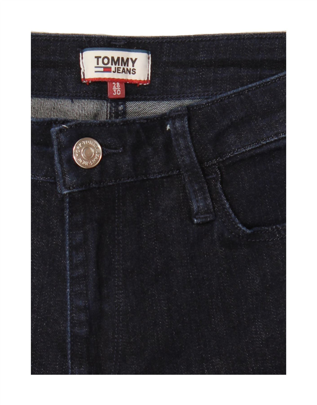 TOMMY HILFIGER Womens Slim Jeans W28 L30 Navy Blue Cotton Vintage Tommy Hilfiger and Second-Hand Tommy Hilfiger from Messina Hembry 