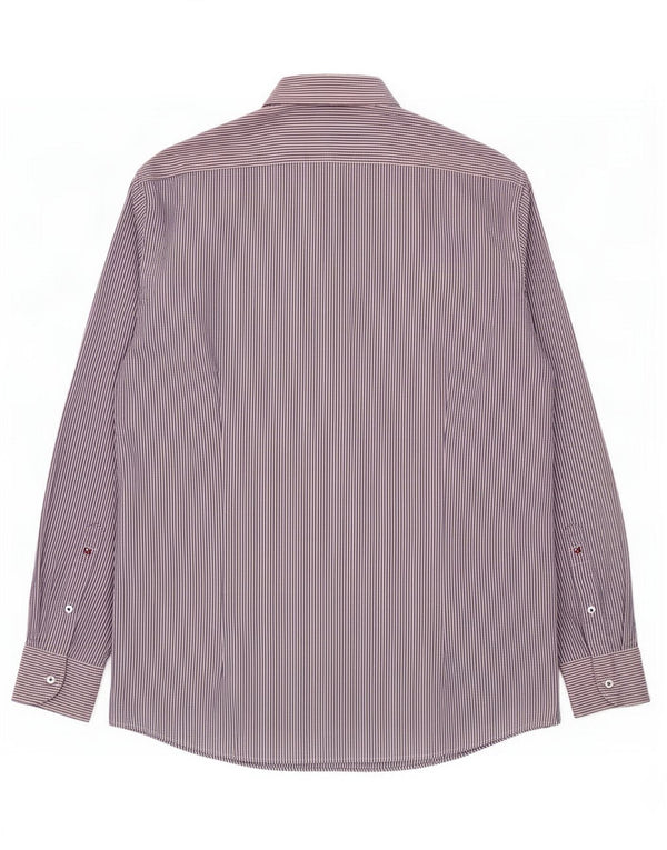 Tommy Hilfiger Herre Fitted Shirt Størrelse 44 17 1/2 XL Blå nålestribet bomuld
