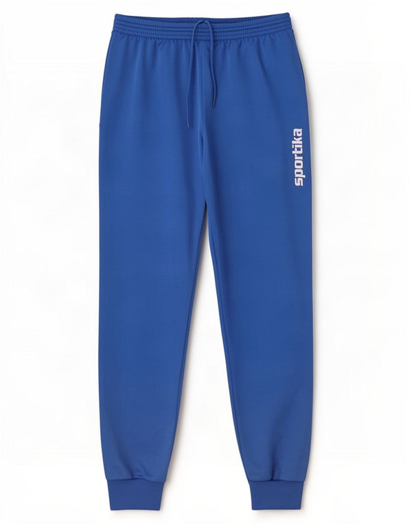 Vintage herre grafisk træningsdragt bukser jogger store blå polyester