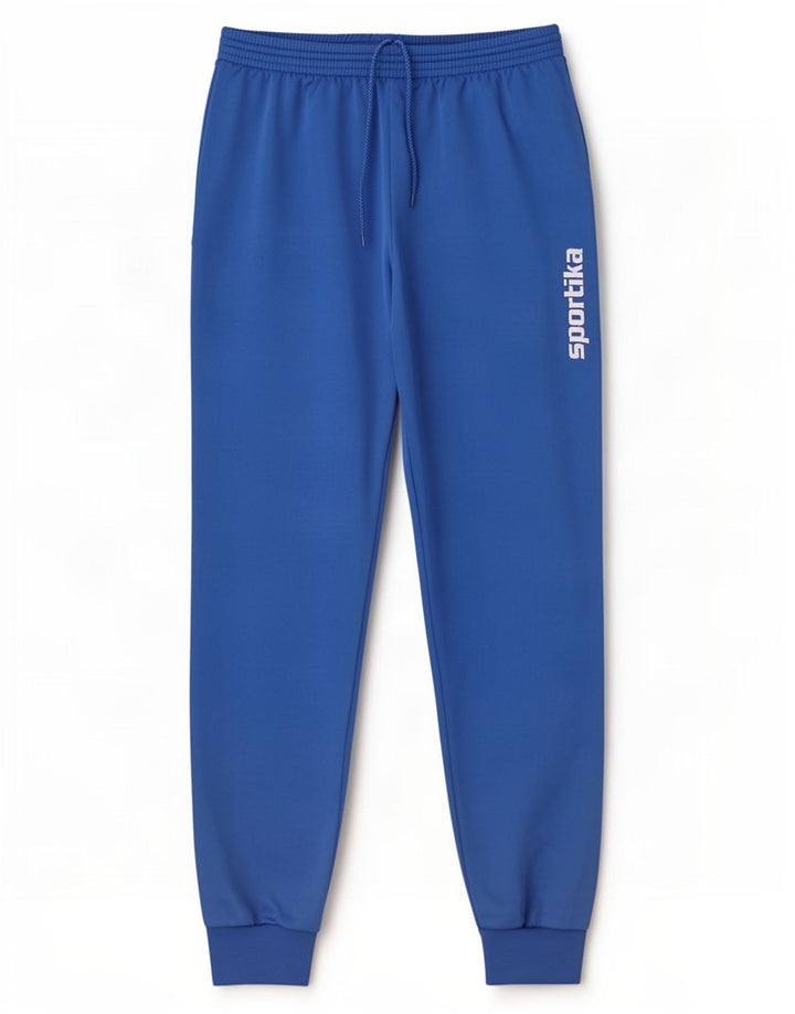 Vintage herre grafisk træningsdragt bukser jogger store blå polyester