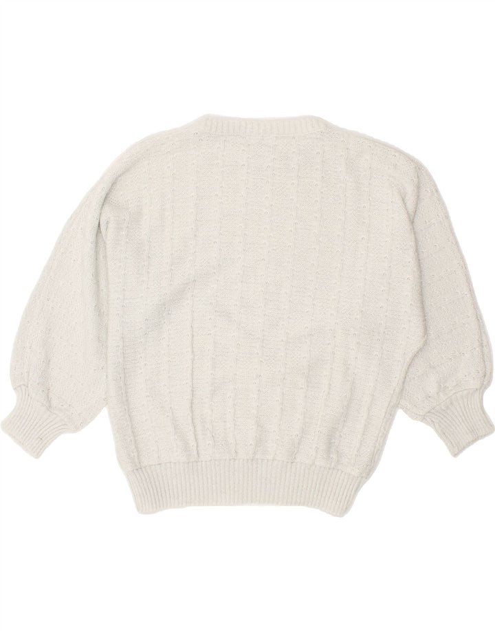 EVE'S ELECTION Womens Crew Neck Jumper Sweater IT 44 Medium Grey Acrylic Vintage Eve's Election and Second-Hand Eve's Election from Messina Hembry 