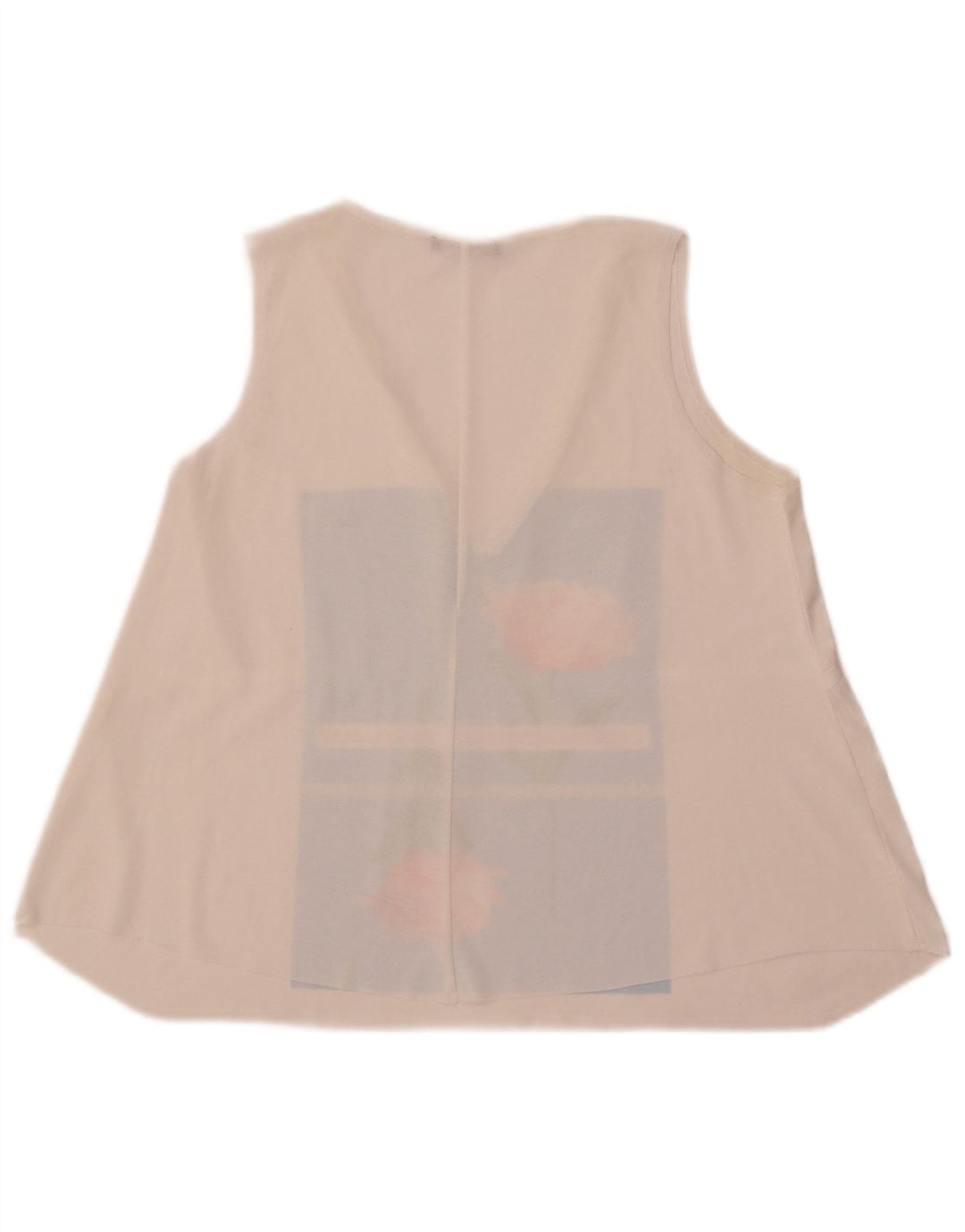Zara Kvinder Grafisk Vest Top UK 10 Small White Floral