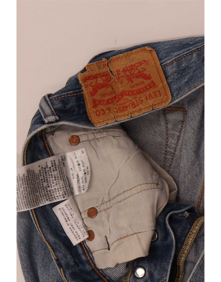 Levi's Men Distressed Straight Jeans W30 L34 Blå Bomuld