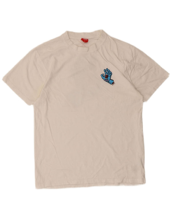 Santa Cruz Herre grafisk T-shirt Top Medium Hvid Bomuld