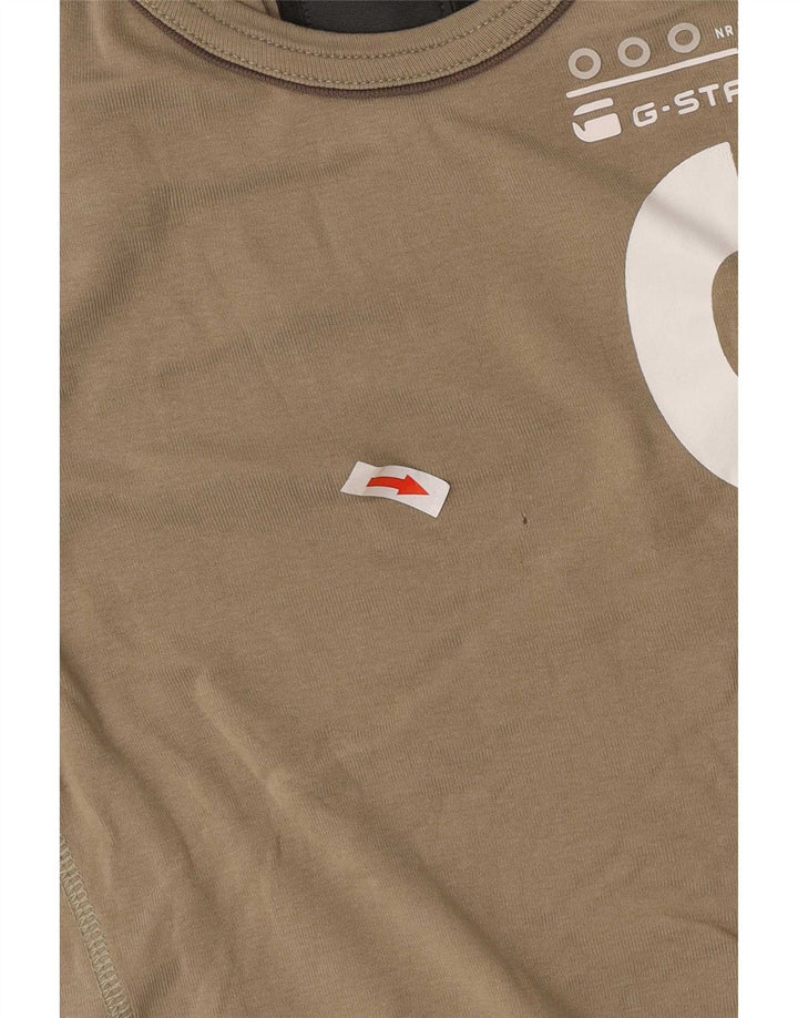 G-Star Herre grafisk T-shirt Top Lille Khaki Bomuld