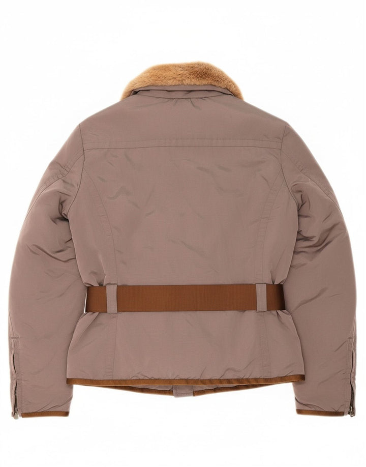 PEUTEREY Womens Padded Jacket IT 42 Medium Grey Polyamide
