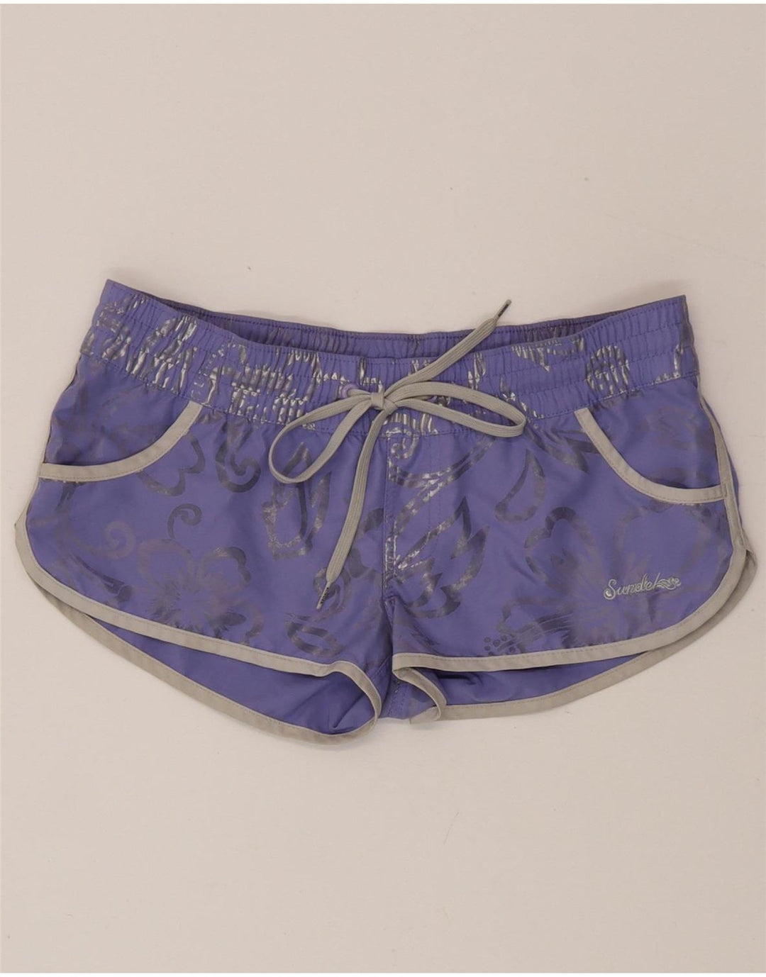 Sundek Dame badeshorts IT 40 Small Purple Floral Polyester