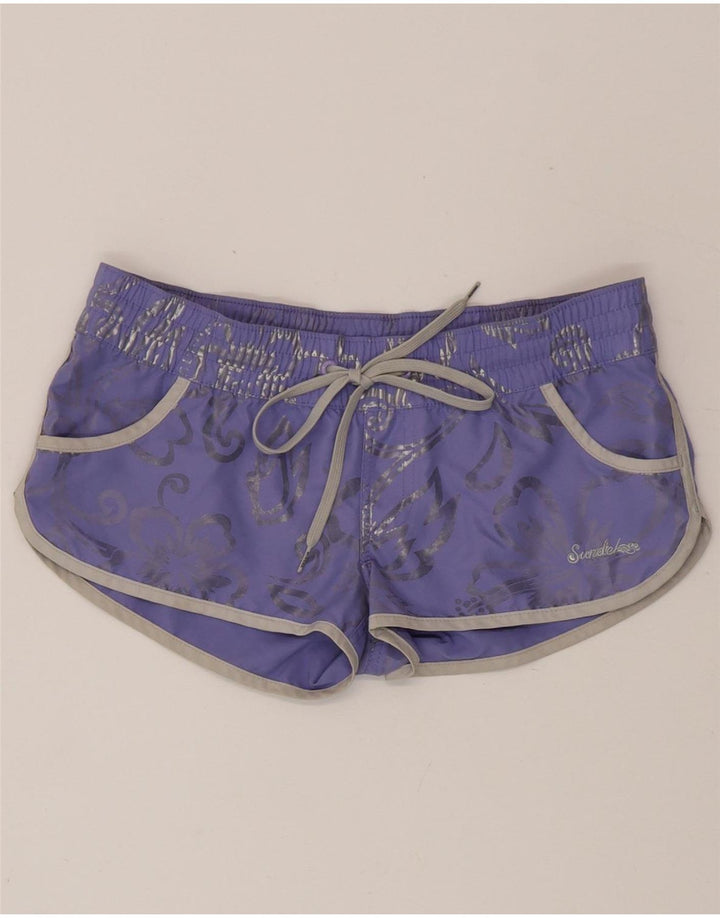 Sundek Dame badeshorts IT 40 Small Purple Floral Polyester