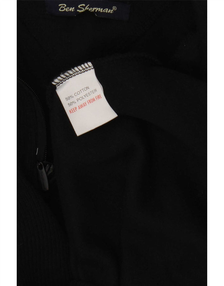 Ben Sherman Herre Zip Neck Jumper Sweater Stor Marineblå Bomuld