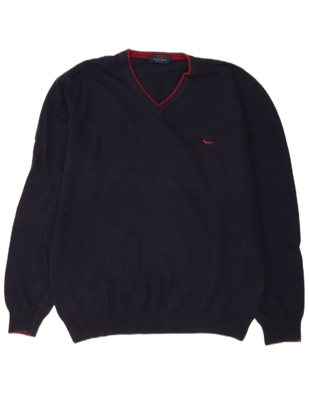Harmont & Blaine Herre V-hals sweater XL marineblå uld