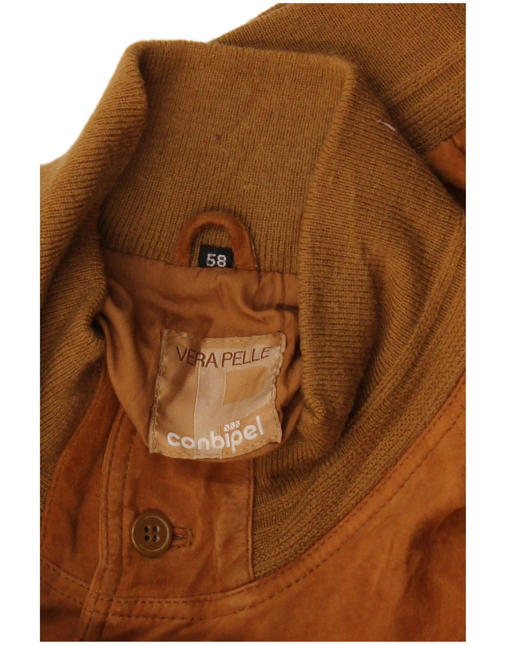 CONBIPEL Bomberjakke i ruskind til mænd IT 58 2XL brunt læder