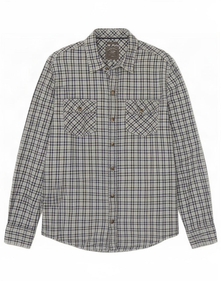 Fat Face Herre Slim Fit Skjorte Large Blue Gingham Cotton