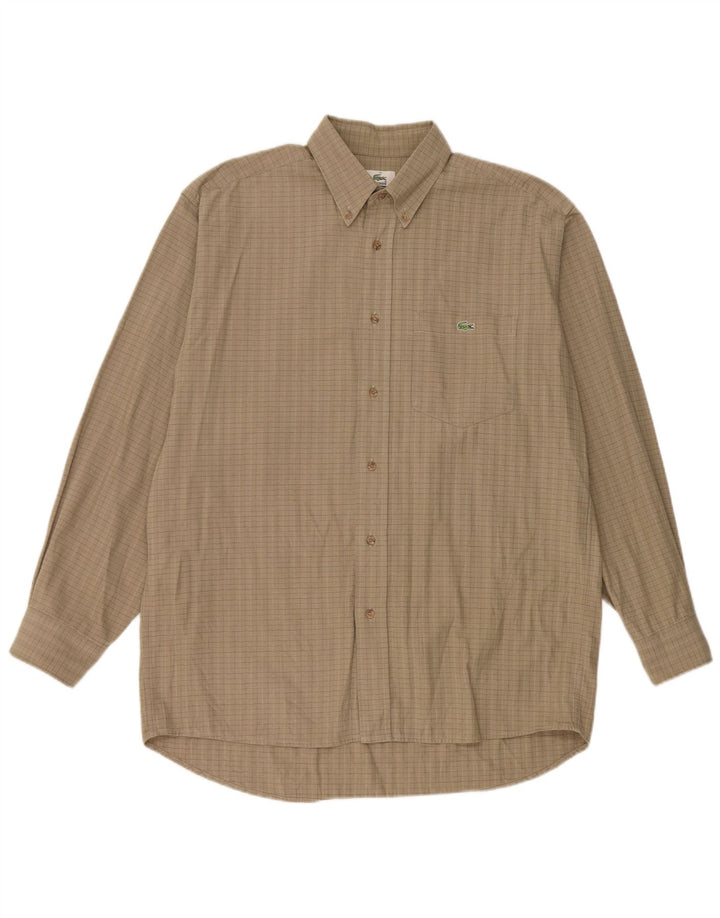 Lacoste herreskjorte str. 40 Medium Beige ternet bomuld