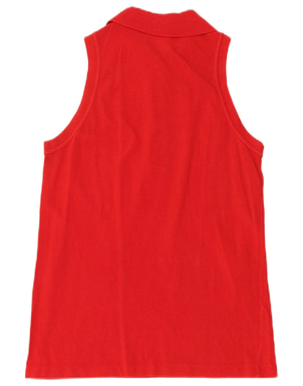 Lacoste ærmeløs poloshirt til kvinder størrelse 38 Medium rød bomuld