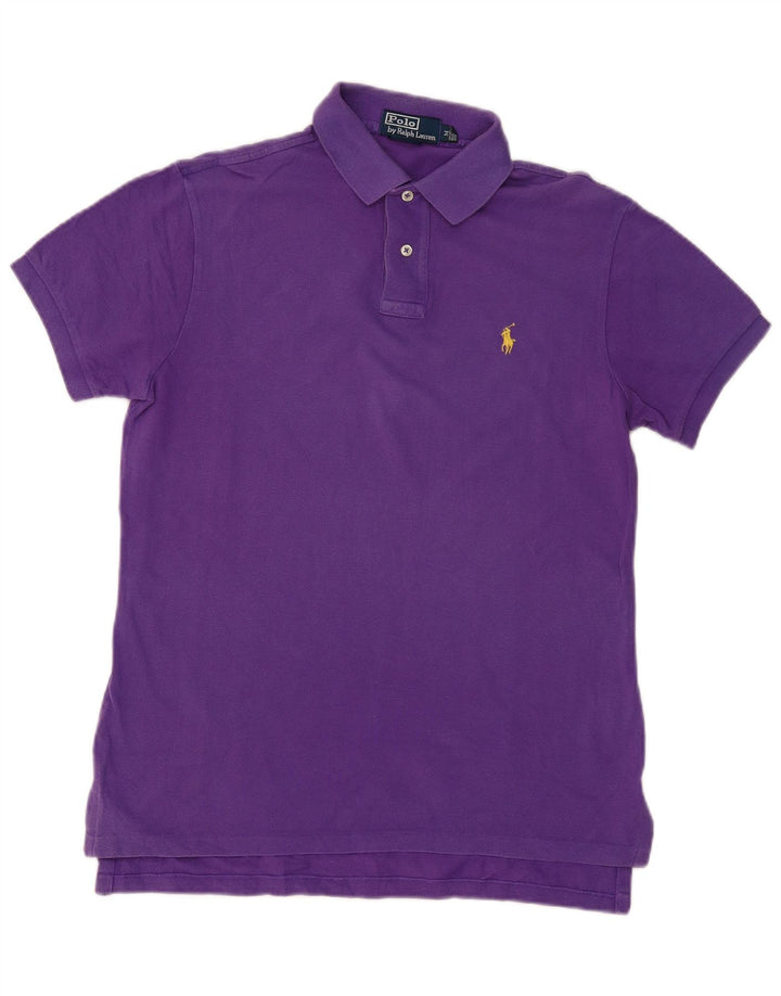 POLO RALPH LAUREN Herre Custom Fit Polo Shirt Medium Lilla Bomuld