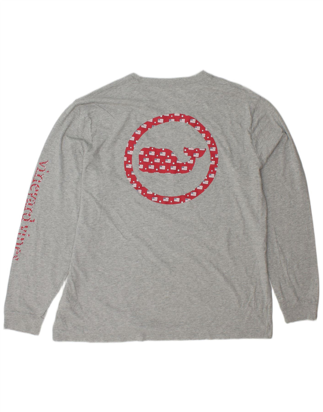 VINEYARD VINES Herre Grafisk Top Langærmet XL Grå Bomuld