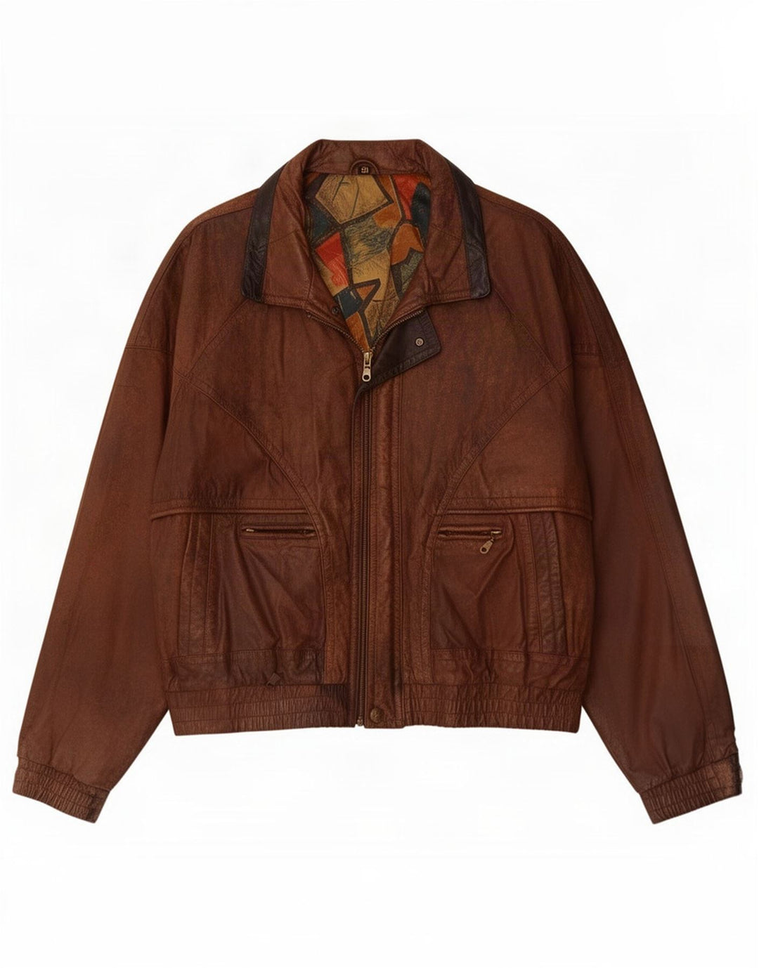 Vintage herre læderjakke UK 42 XL Brun