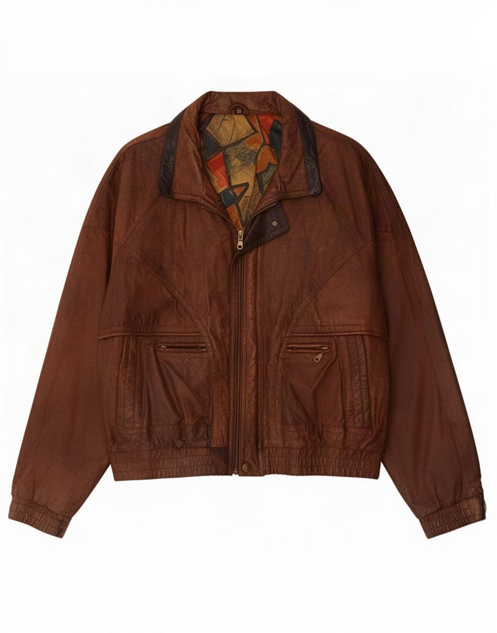 Vintage herre læderjakke UK 42 XL Brun
