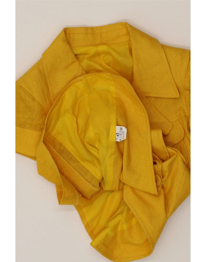 VINTAGE Womens Double Breasted Blazer Jacket UK 10 Small Yellow Vintage Vintage and Second-Hand Vintage from Messina Hembry 