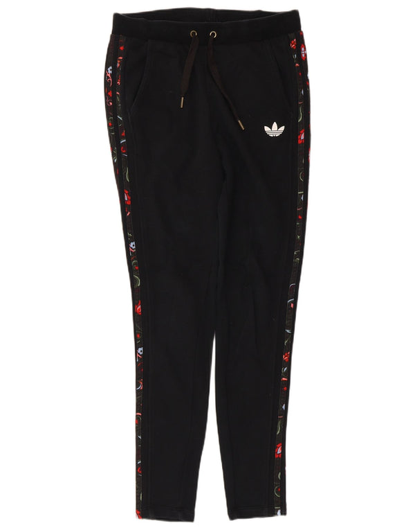 Adidas Dame træningsdragt Bukser UK 8 Small Black Floral Bomuld