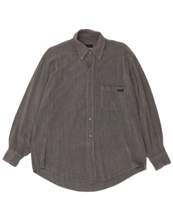 Trussardi herreskjorte XL grå viskose