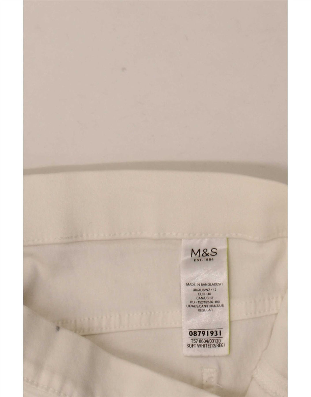 Marks & Spencer Dame Jegging Jeans UK 12 Medium W32 L28 Hvid Bomuld